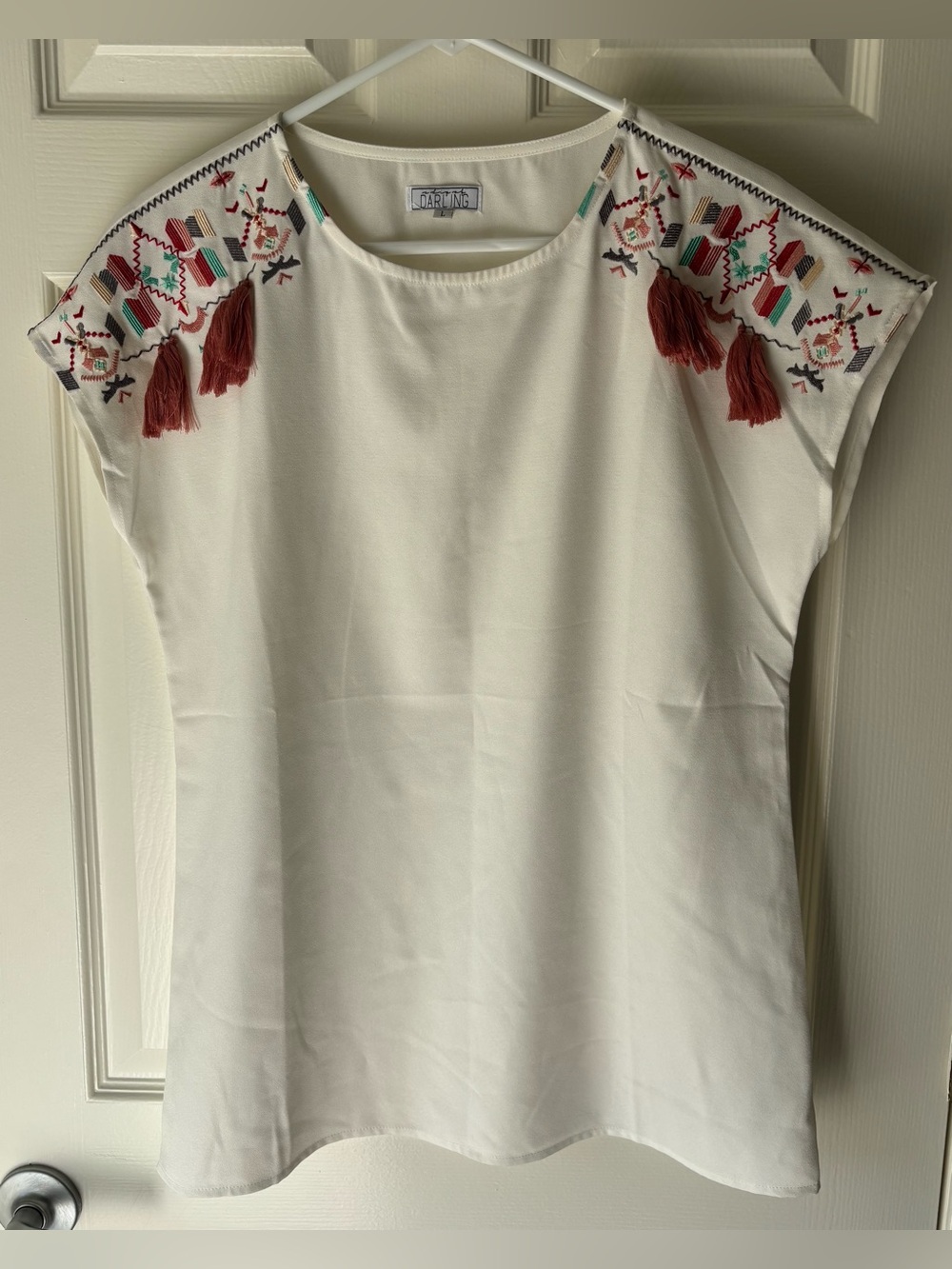 White Scoop-Neck Blouse